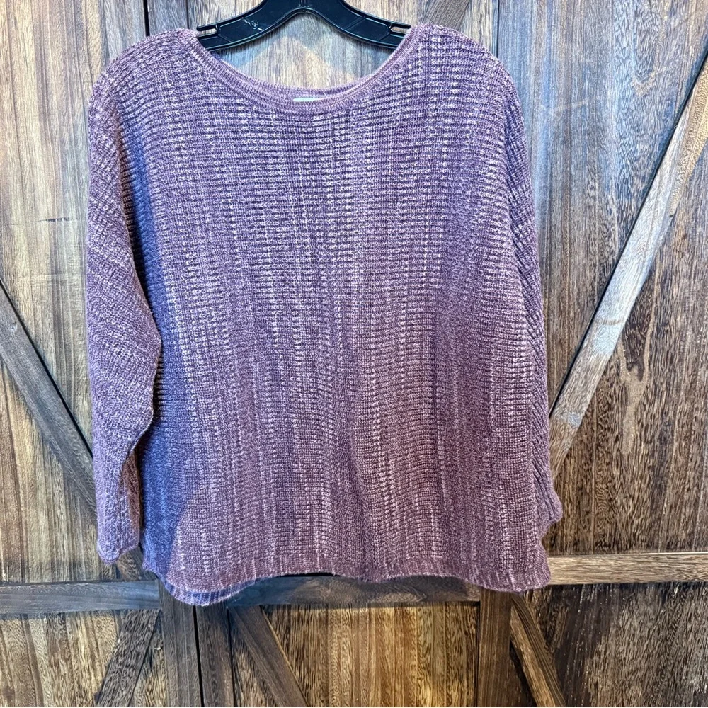 Elegant Mauve Knit Sweater - Size Large Petite - Picture 1 of 9